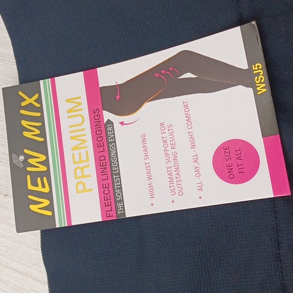 NEW MIX PREMIUM High Waisted Tummy Shaping Black Leggings One Size Fits All BNWT - Picture 5 of 10